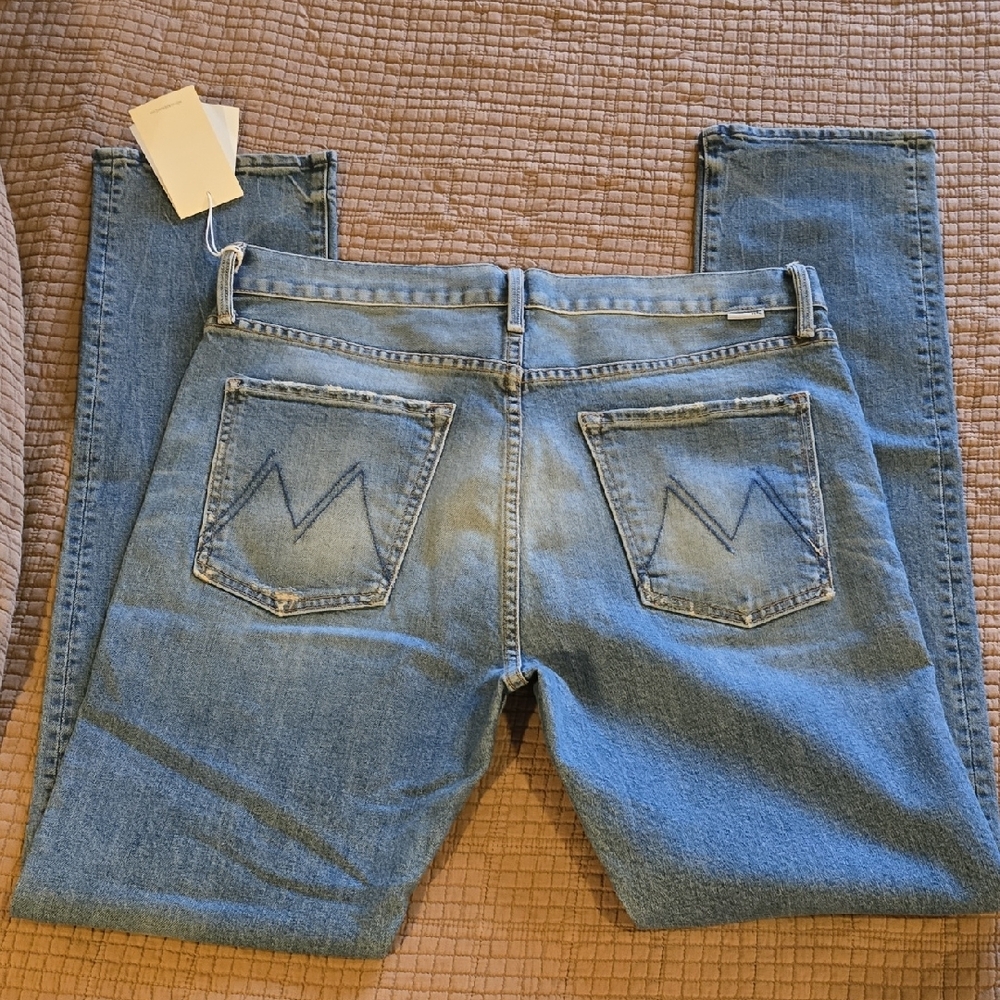 MOTHER Women's Straight Jeans in Classic Blue - Picture 2 of 5
